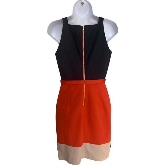 TAHARI  Woman Corinna Color block Sheath Dress Orange size 2 - Picture 4 of 7